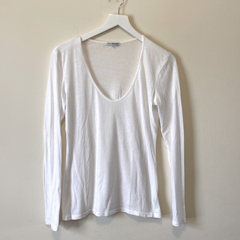 James Perse L/S White Tee size 3